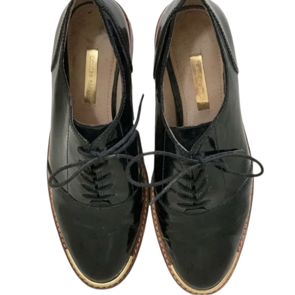 Louise Et Cie Gold Tip Patent Leather Lo-Franny Oxfords Size 9.5 - Picture 10 of 10